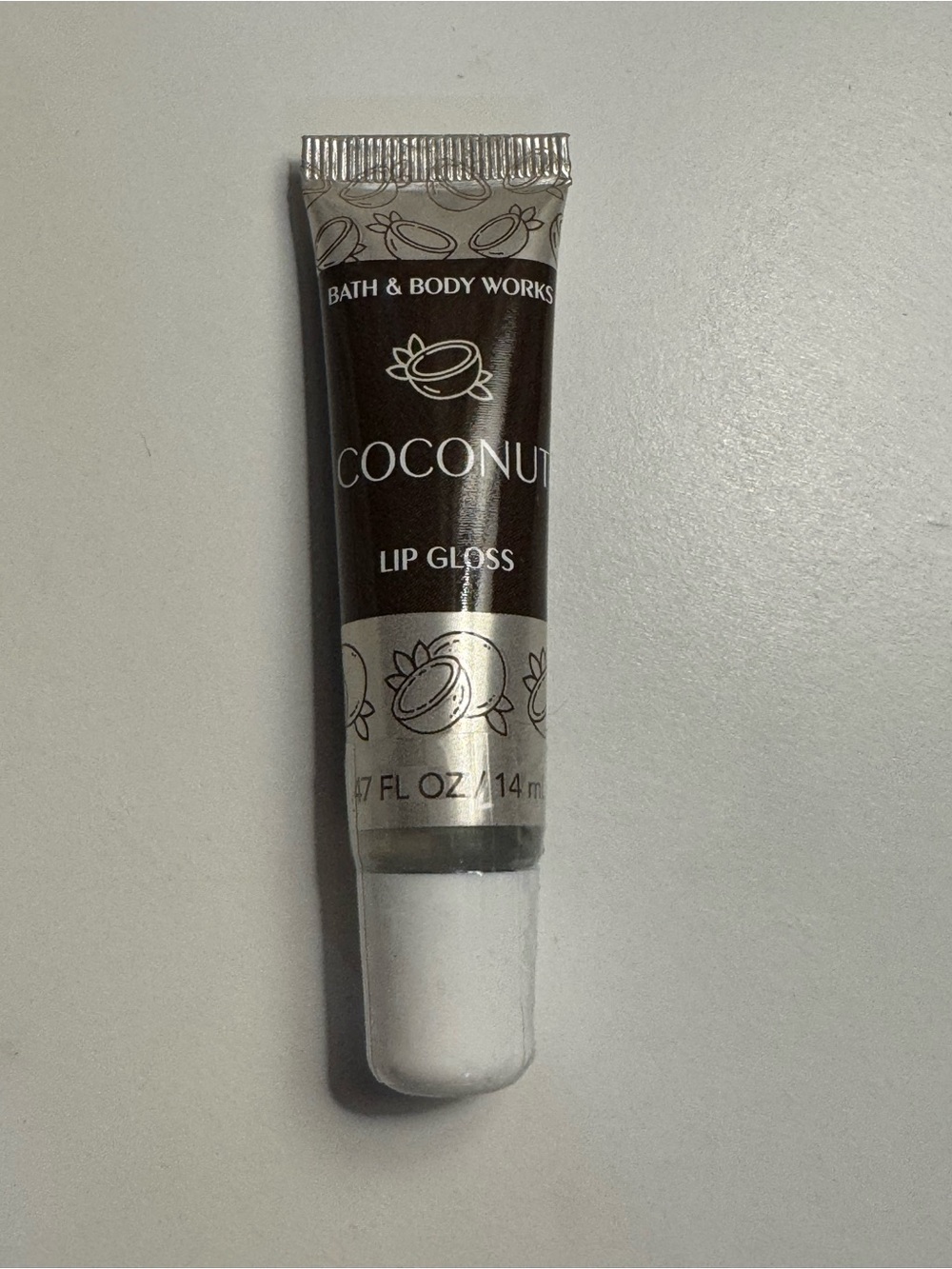Bath & Body Works Coconut Lip Gloss - Brown and White Accents